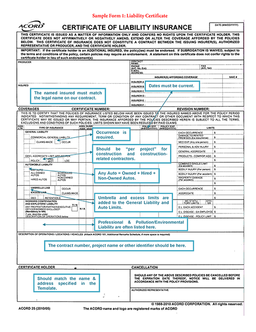 ACORD Insurance Certificate